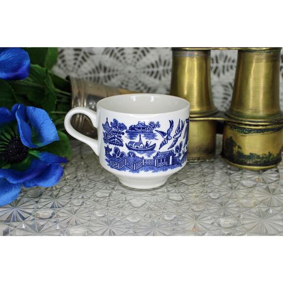 Churchill Blue Willow China Breakfast Tea Cup - Picture 1 of 6